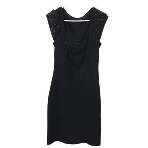 Alberto Makali Women's Black Bodycon Sequin Evening Party Dress Size Large